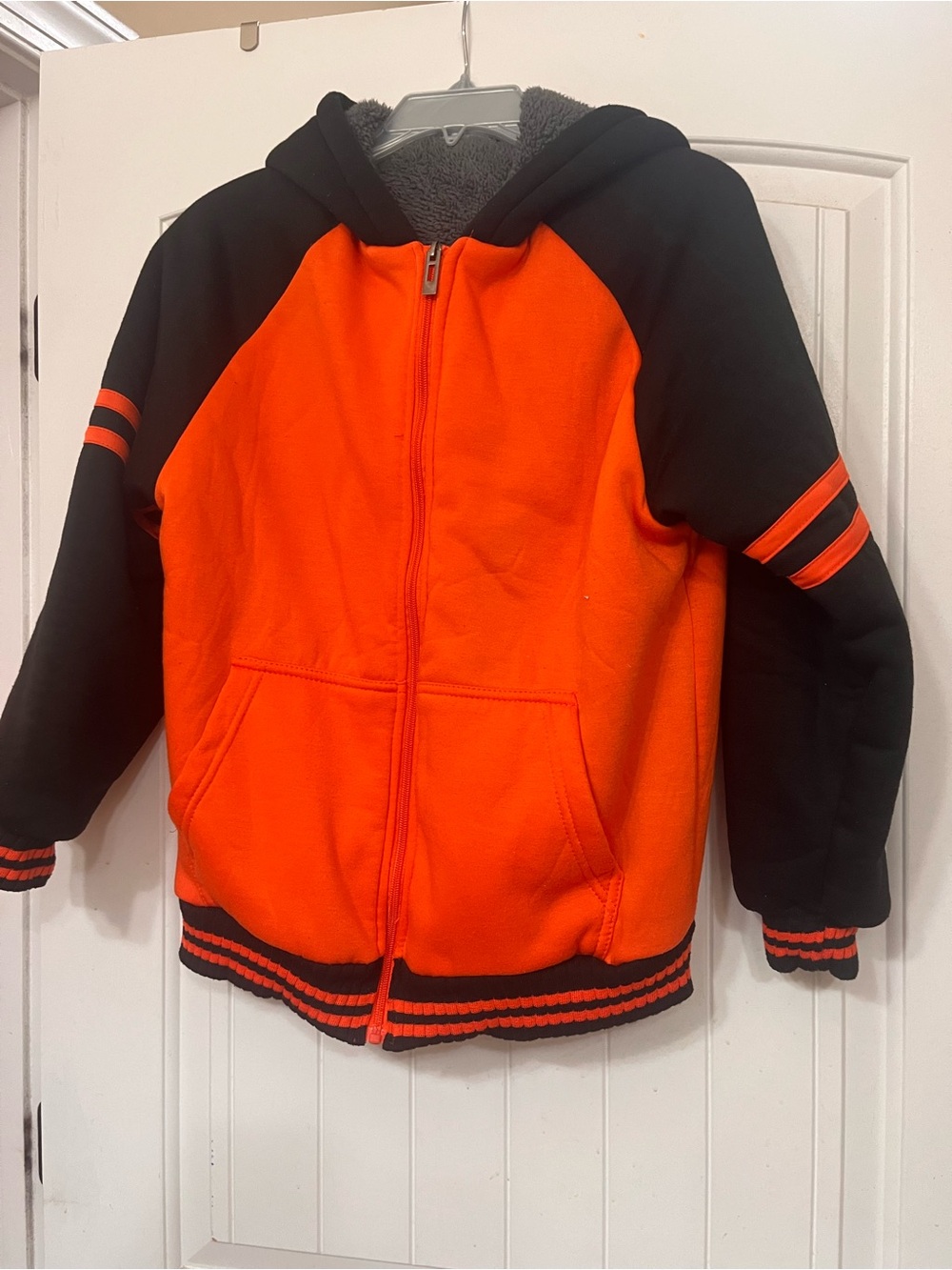 Boys youth Swell Orange and Black Kids Full-Zip Hoodie size XL